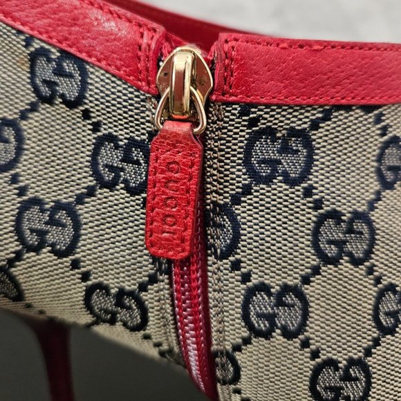 9.5 GUCCI*VERY RARE*GG MONOGRAM D RING*ZIPPERED*STILETTO*POINTED TOE* - Picture 10 of 15